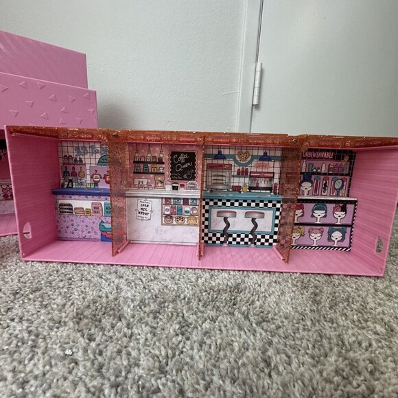 LOL Surprise Doll Pop Out Store 3-in-1 Playset Display Stand Carry Storage Pink - Picture 9 of 11